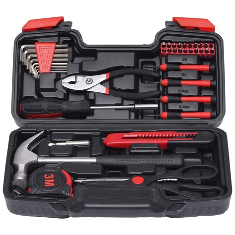 Pieces Hand Tools Set Small Basic Home Tool Set With Plastic Toolbox