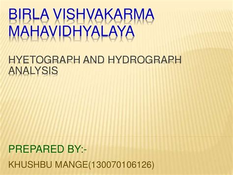 Hyetograph and hydrograph analysis