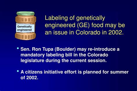 Ppt Labeling Of Genetically Engineered Foods Powerpoint Presentation