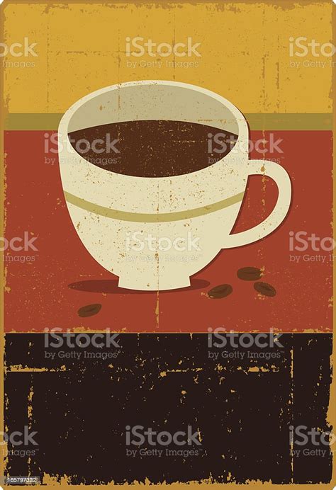 Vintage Coffee Cup Sign Stock Illustration Download Image Now