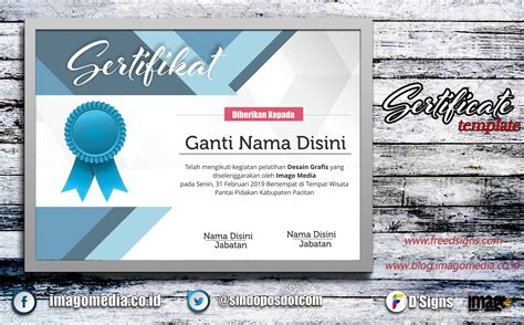 Contoh Sertifikat Piagam Penghargaan Lomba Keren Terbaru