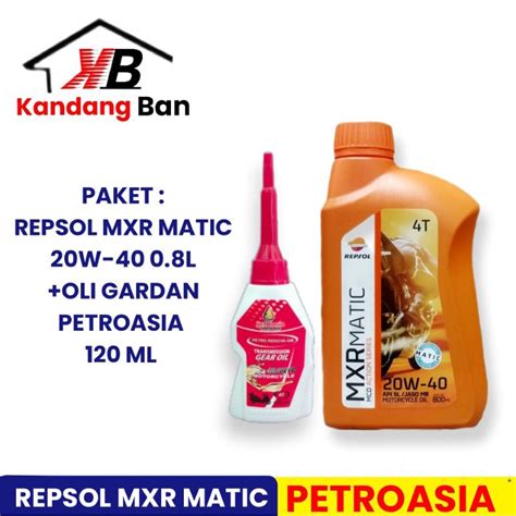 Jual PAKET OLI ORI ASLI REPSOL MXR MATIC 20W 40 0 8L OLI GARDAN