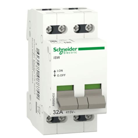 Sezionatore Schneider 4P 32A 2moduli A9S60432