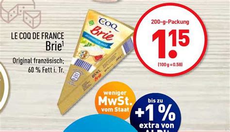 Le Coq De France Brie¹ Angebot Bei Aldi Nord 1prospektede