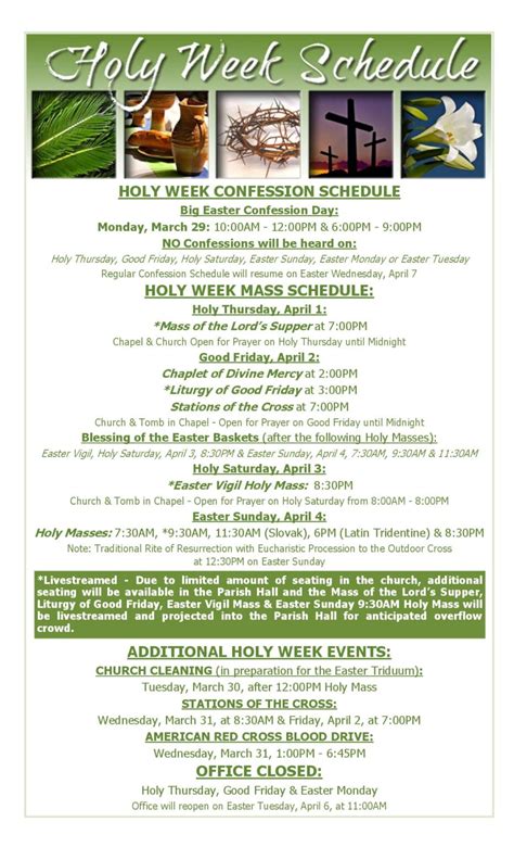 Holy Week Schedule – SS. Cyril and Methodius Parish