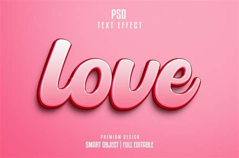 Premium Psd Love Editable D Text Effect Psd