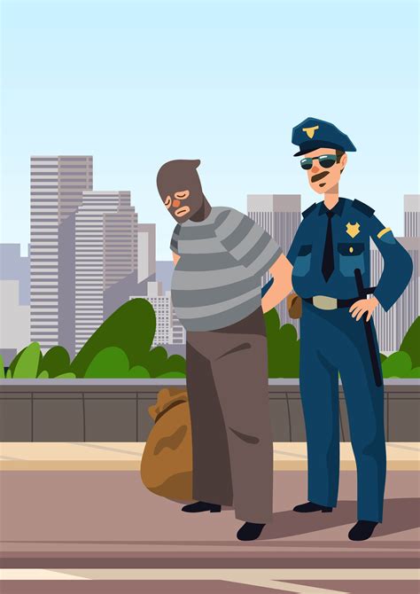 Police Officer On Duty 242665 Vector Art at Vecteezy