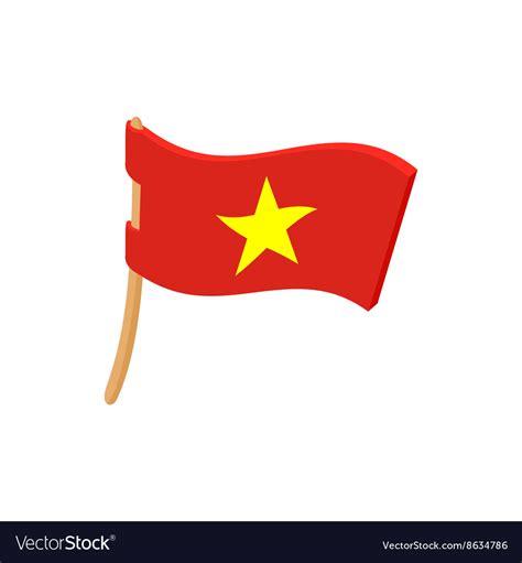 Flag Of Vietnam Icon Cartoon Style Royalty Free Vector Image