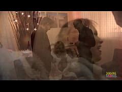 This Busty Curly Blonde Milf Looks Amazing While Sucking A Big Cock And Taking Another One From