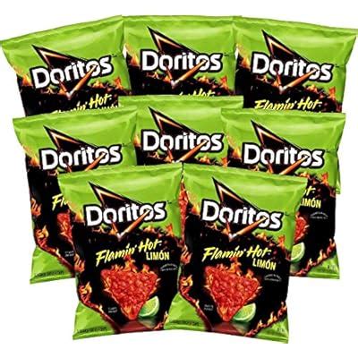 Buy Doritos Flamin Hot Limon Flavor Tortilla Chips 1 75 Ounces Pack Of 8 Online At Lowest