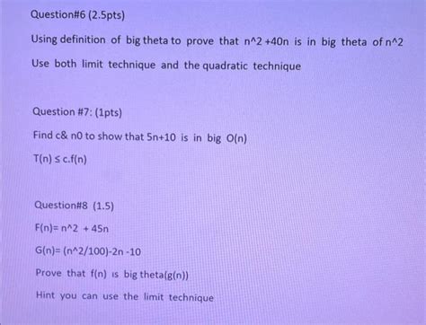 Solved Using definition of big theta to prove that n∧2+40n | Chegg.com