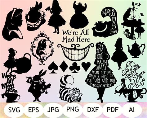 Alice In Wonderland Svg Alice In Wonderland Silhouette Alice