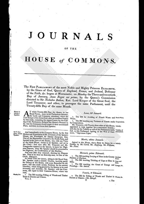 House Of Commons Journal Volume 1 23 30 January 1559 British History Online