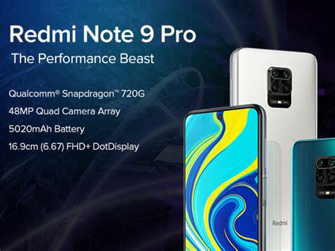 Redmi Note 9 Pro Interstellar Black 4gb Ram 64gb Storage Latest Snapdragon 720g And Gorilla