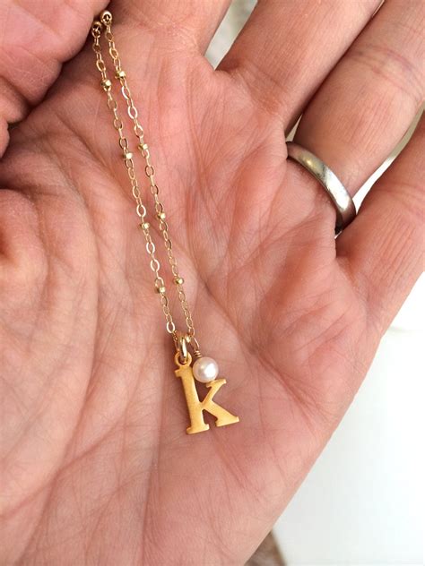 Tiny Gold Initial Necklace Or Length