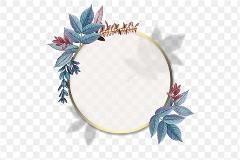 Golden Circle Frame Decorated Leaves Premium PNG Rawpixel