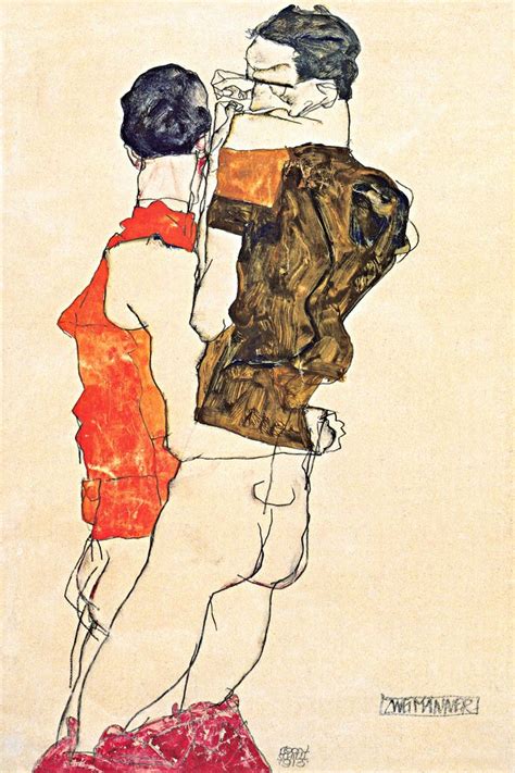 Two Men By Egon Schiele Canvas Print Producci N Art Stica Pintura