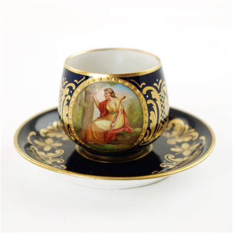 Tea Cups And Sets Drink And Barware Antique Porcelain Demitasse Cups And Saucers Hand Painted With