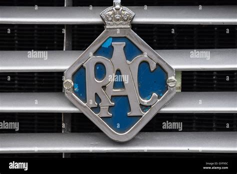 Vintage Rac Badge On The Front Of A Car Stock Photo Alamy