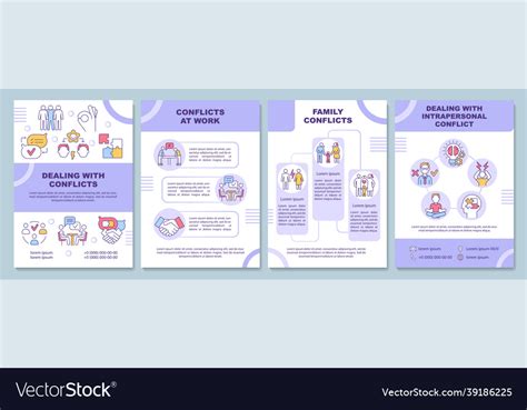 Dealing With Conflicts Brochure Template Vector Image