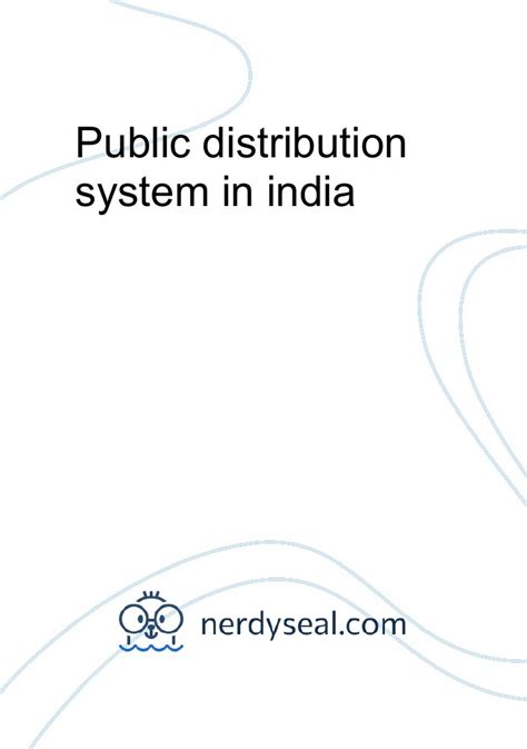 Public Distribution System In India 526 Words Nerdyseal