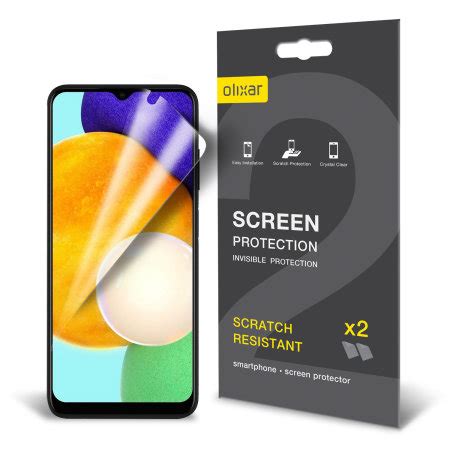 Olixar Samsung Galaxy A03 Film Screen Protectors Twin Pack