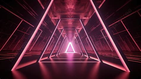 Abstract Neon Hallway With Neon Lights Background 3d Render Abstract