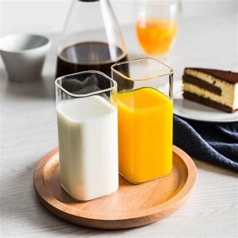 Jual Gelas Kotak Ml Aesthetic Square Glass Cup Juice Borosilicate