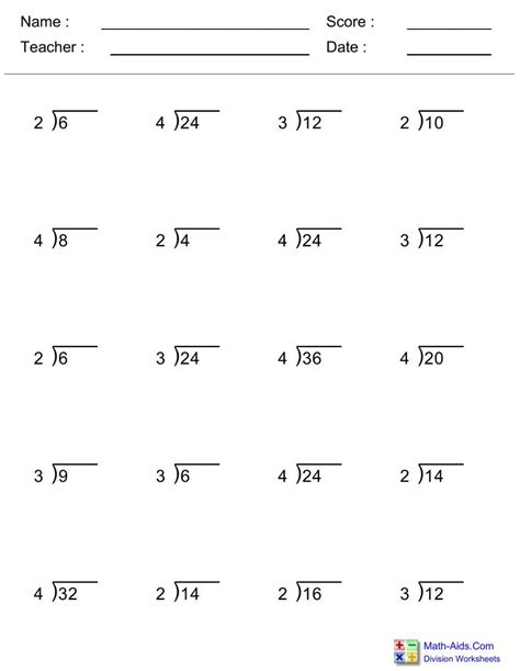 Single Digit Division Worksheet Live Worksheets Worksheets Library