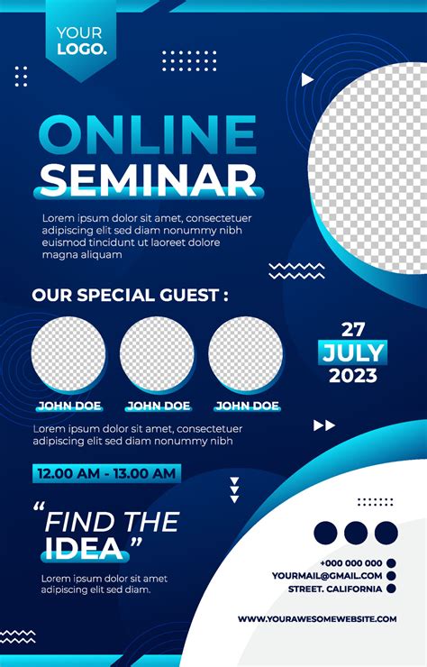 Online Seminar Poster Template 16386538 Vector Art At Vecteezy