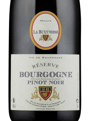 La Buxynoise Réserve Bourgogne Pinot Noir Vivino US