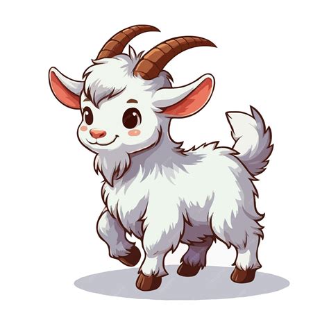 Premium Vector Cute Goat Cartoon Vector On White Background