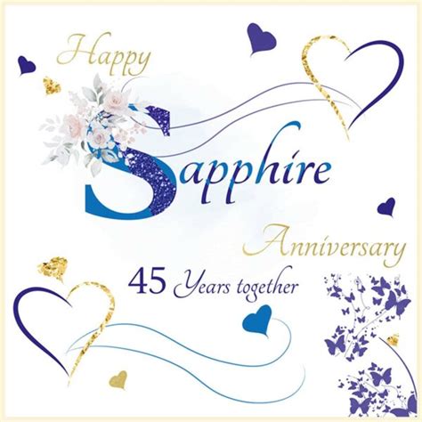 Happy Sapphire Anniversary Greeting Card Anniversary Ideas Uk