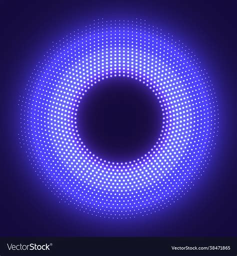 Neon Glowing Dots Around Circle Frame Royalty Free Vector