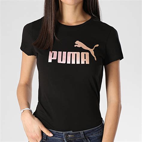 Puma Tee Shirt Femme Essentials Metallic Noir Dor