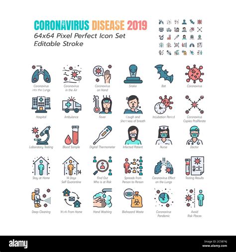 Conjunto Simple De La Enfermedad Del Coronavirus Covid Contorno