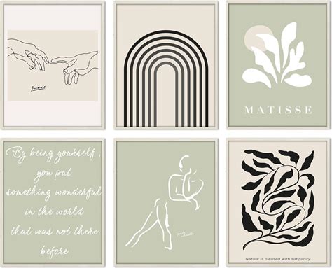 Amazon Sage Green Matisse Wall Art Prints Set Of Canvas Vintage