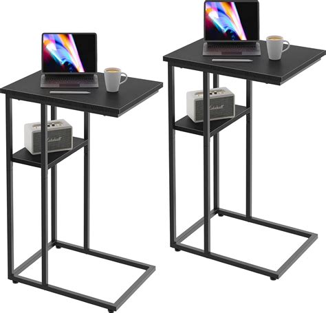 Innerjoin C Shaped End Table Set Of 2 Black C Side Table