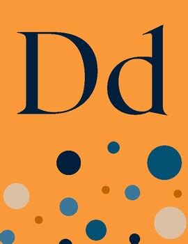 Blue And Orange Polka Dot Alphabet Posters By Digital Decor Tpt