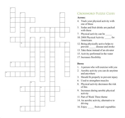 15 Word Crossword Puzzle Template