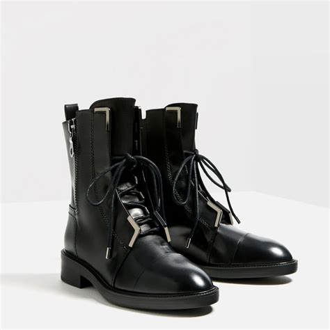 Zara Leather Ankle Lace Up Boots 139 Fall 2016 Boot Trends