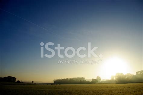 Misty Sunrise Over The Country Stock Photo Royalty Free Freeimages