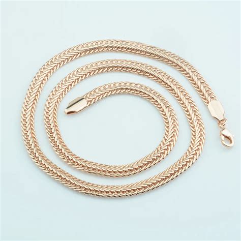 Pcs Mm Mm Women Mens Rose Gold Color Snake Necklace Link Chain