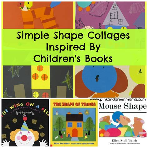 Pink And Green Mama Simple Shape Collages For Children Inspired By