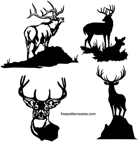 Deer Silhouette Vector Free Download Dxf File | FreePatternsArea