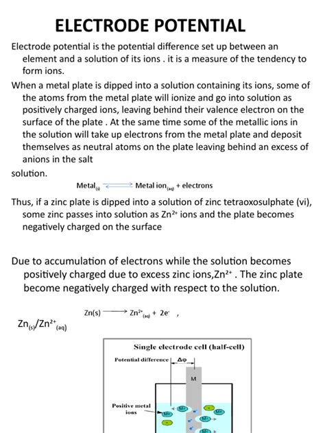 Electrode Potential | PDF | Electrochemistry | Anode