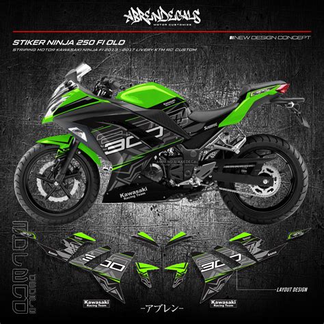 Jual Striping Ninja 250 Fi Old Livery Grafis KTM 300 Stiker Motor