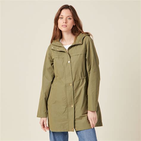 Parka Capuche D Perlante Vert Kaki Femme Vibs