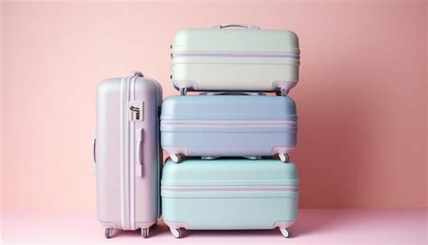 Premium Ai Image Three Pieces Of Luggage Are Stacked On Top Of Each