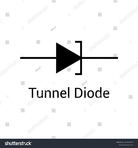 Electronic Symbol Tunnel Diode Vector Illustration Stock Vector